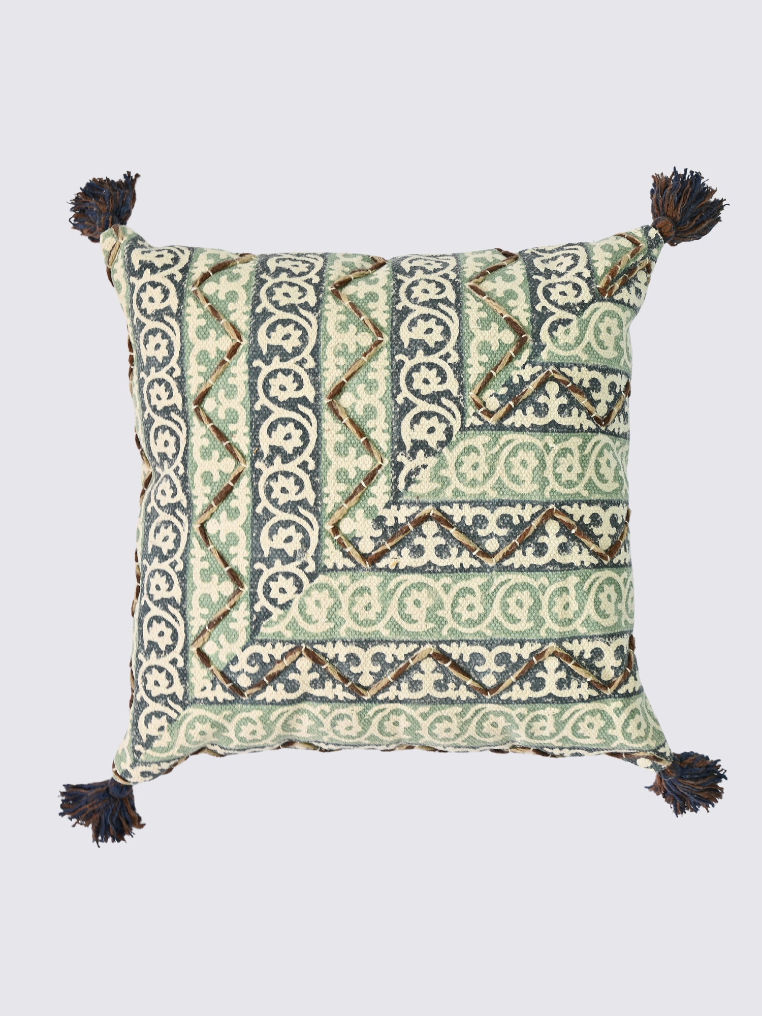 Vedra Block-Printed Square Cushion Cover