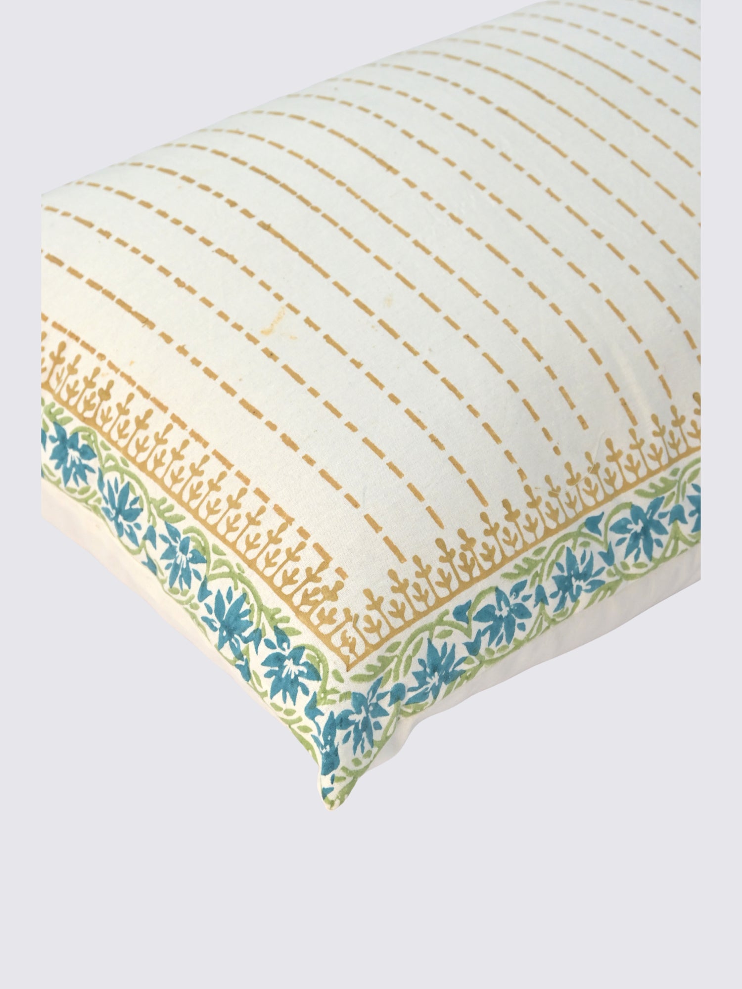 Solifade Block-Printed Lumbar Cushion Cover