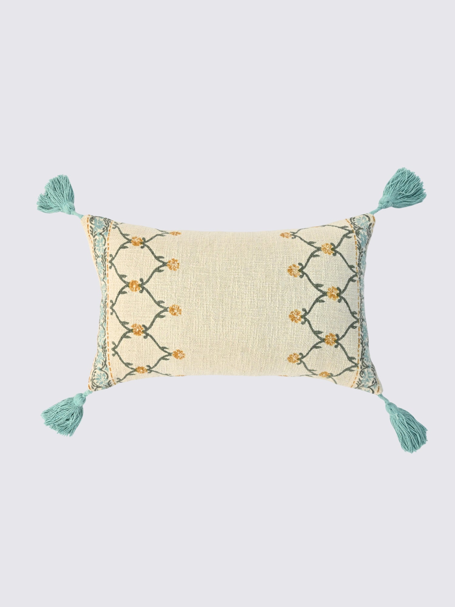 Vintflora Block-Printed Lumbar Cushion Cover