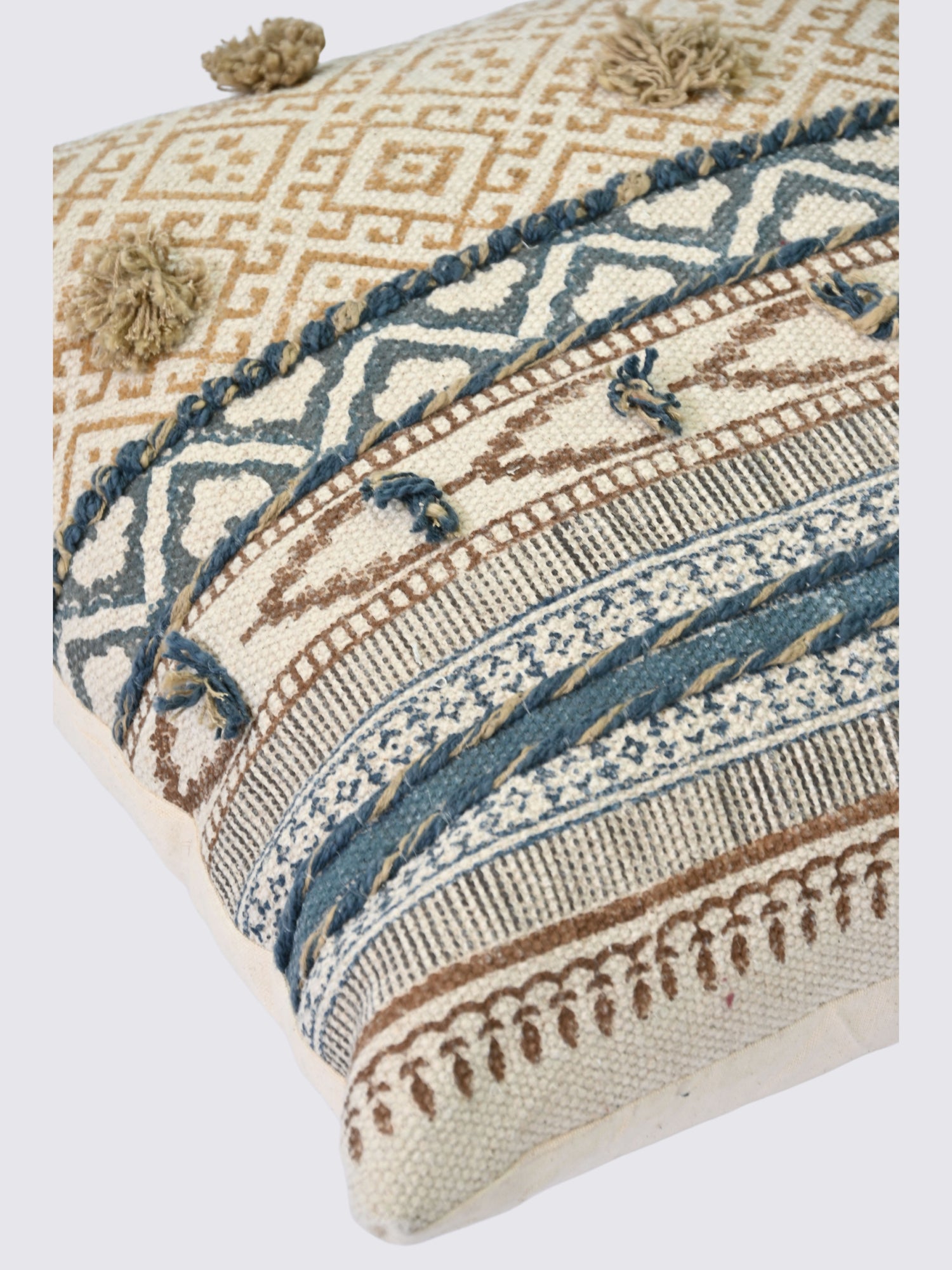Zava Block-Printed Square Cushion Cover