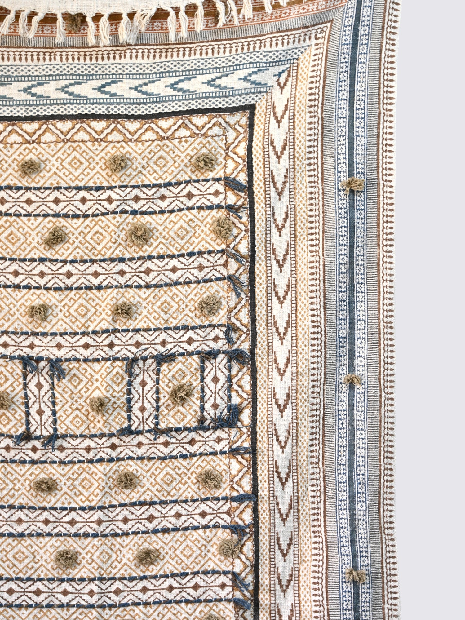 Oraan Block-Printed Cotton Throw