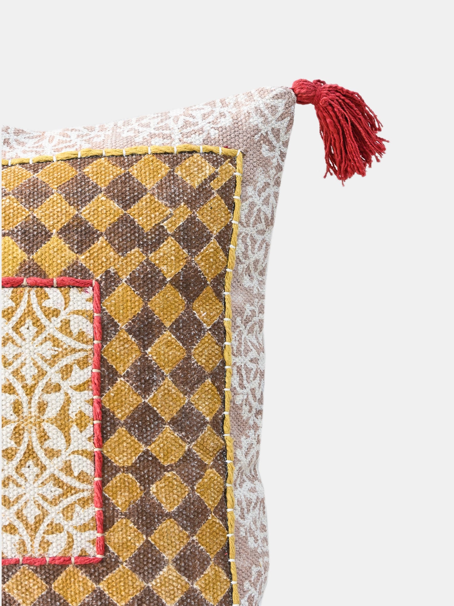 Ochra Block-Printed Square Cushion Cover