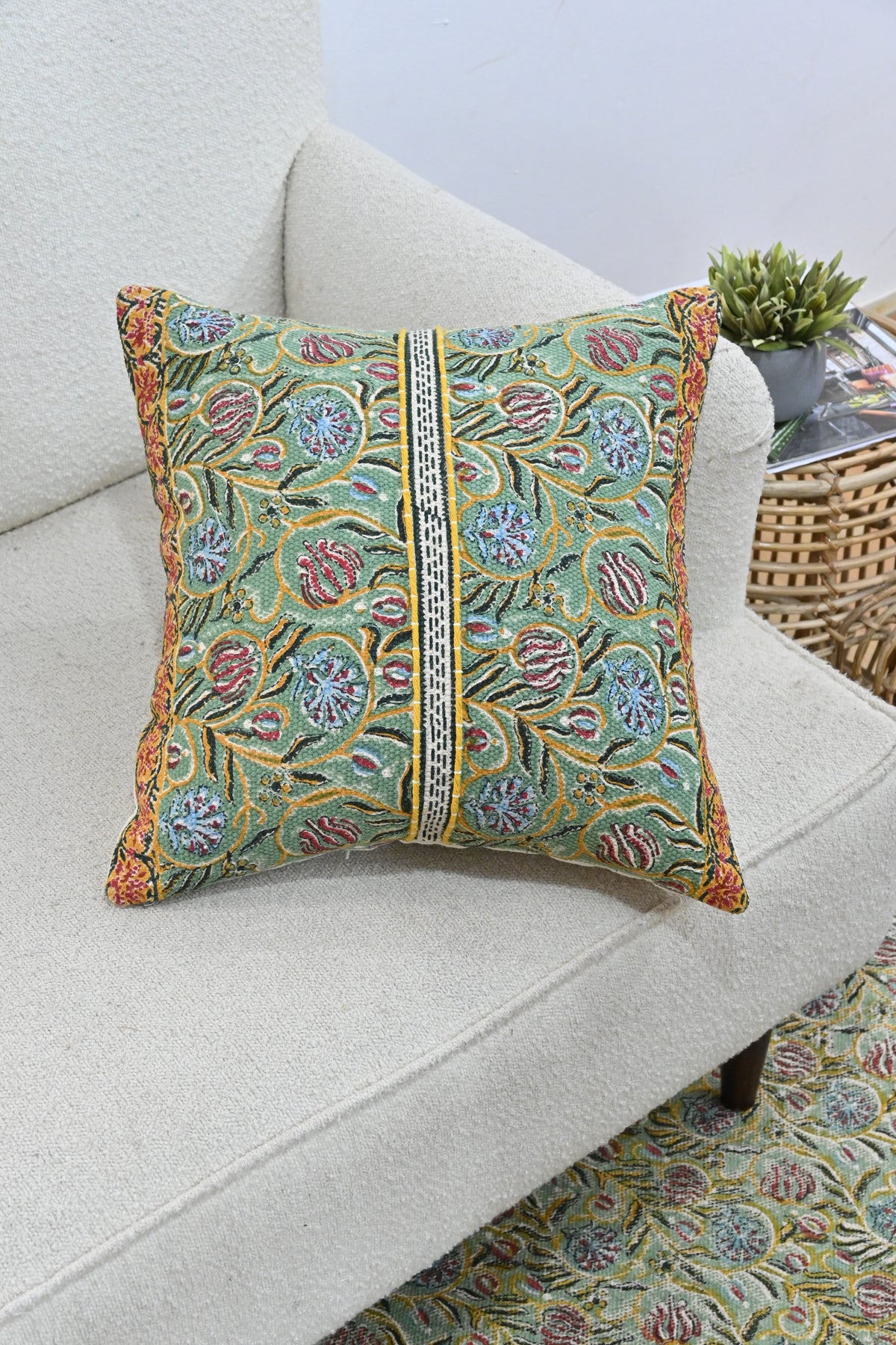 Chhap Block-Printed Square Cushion Cover