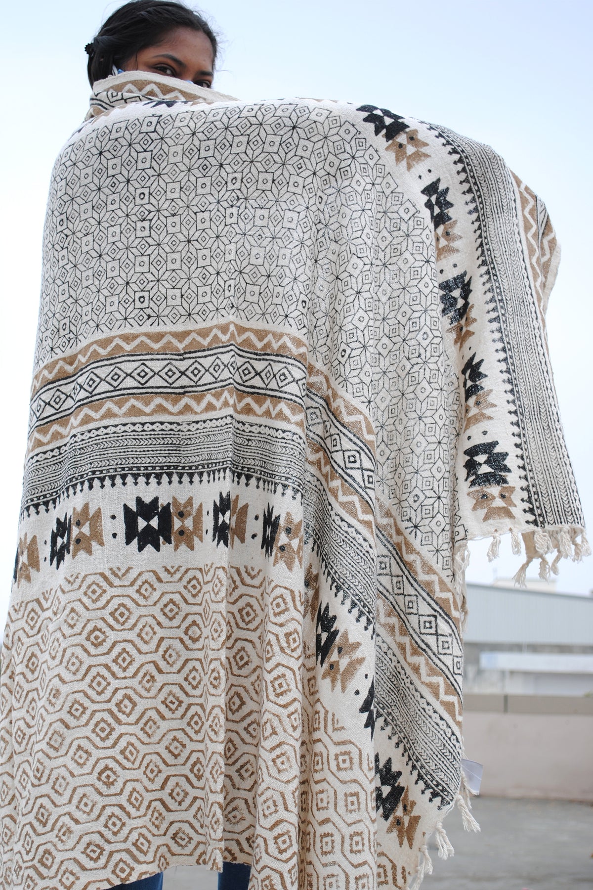 Simsun Block-Printed Cotton Throw