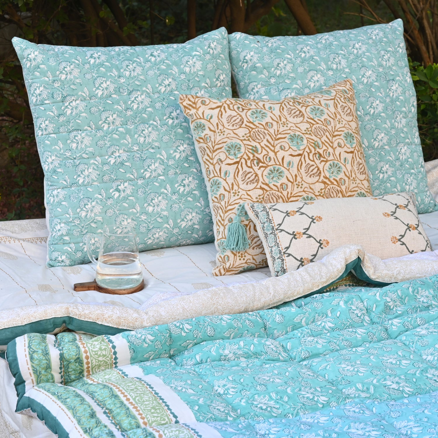 Mistrosa Block-Printed Square Cushion Cover