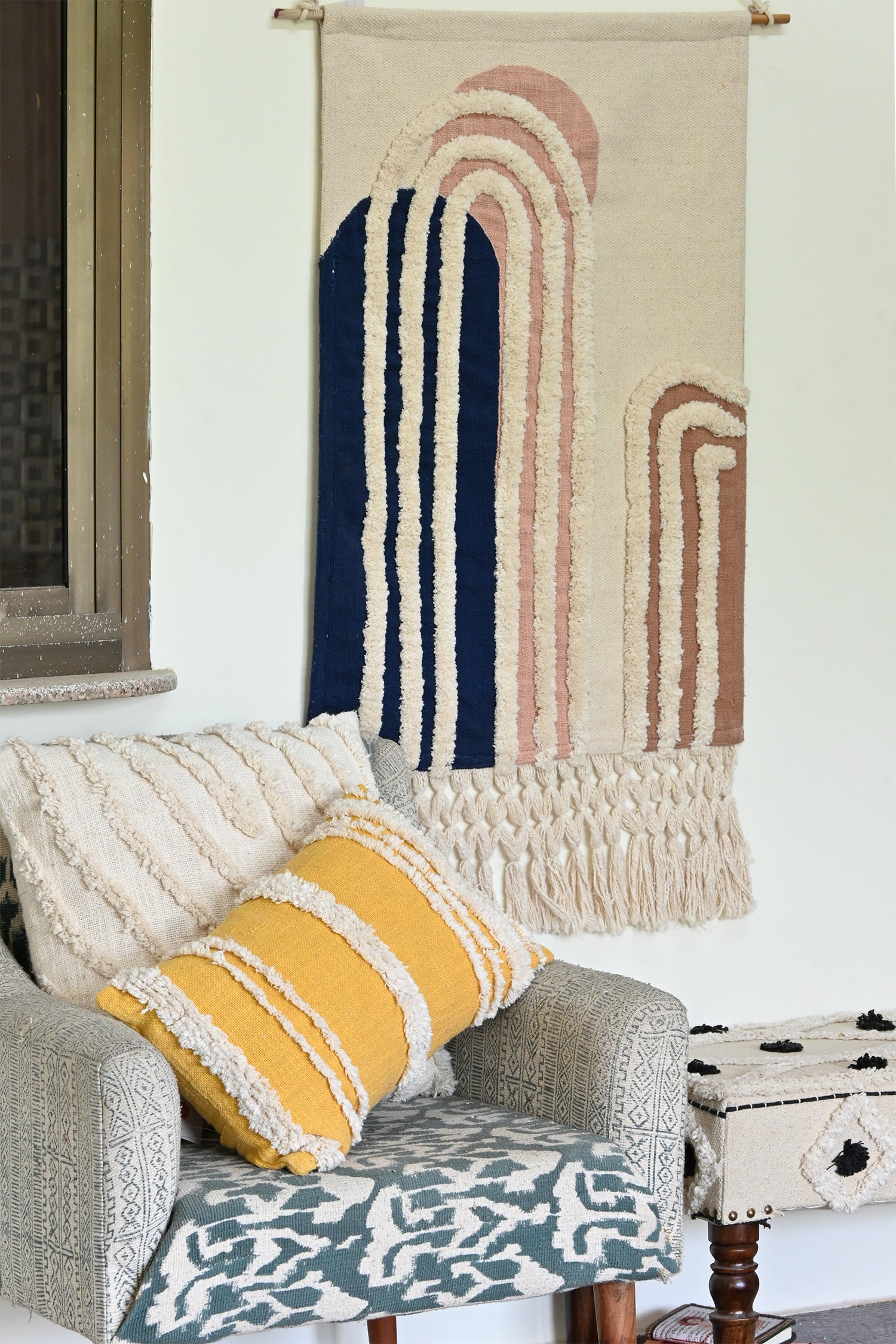 Calari Hand-Embroidered Lumbar Cushion Cover