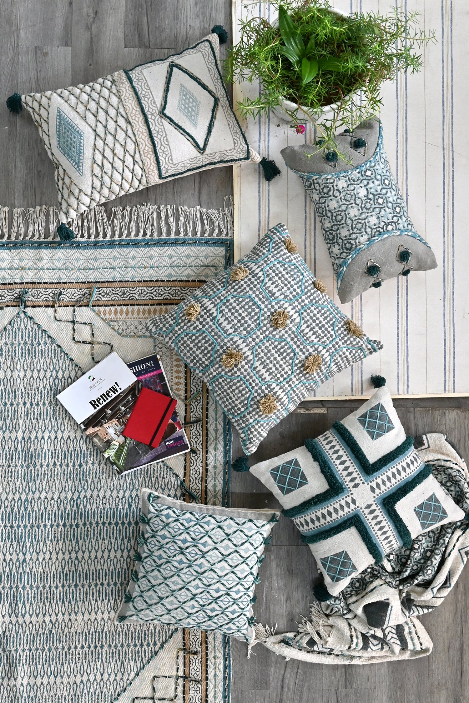 Yuvira Block-Printed Square Cushion Cover
