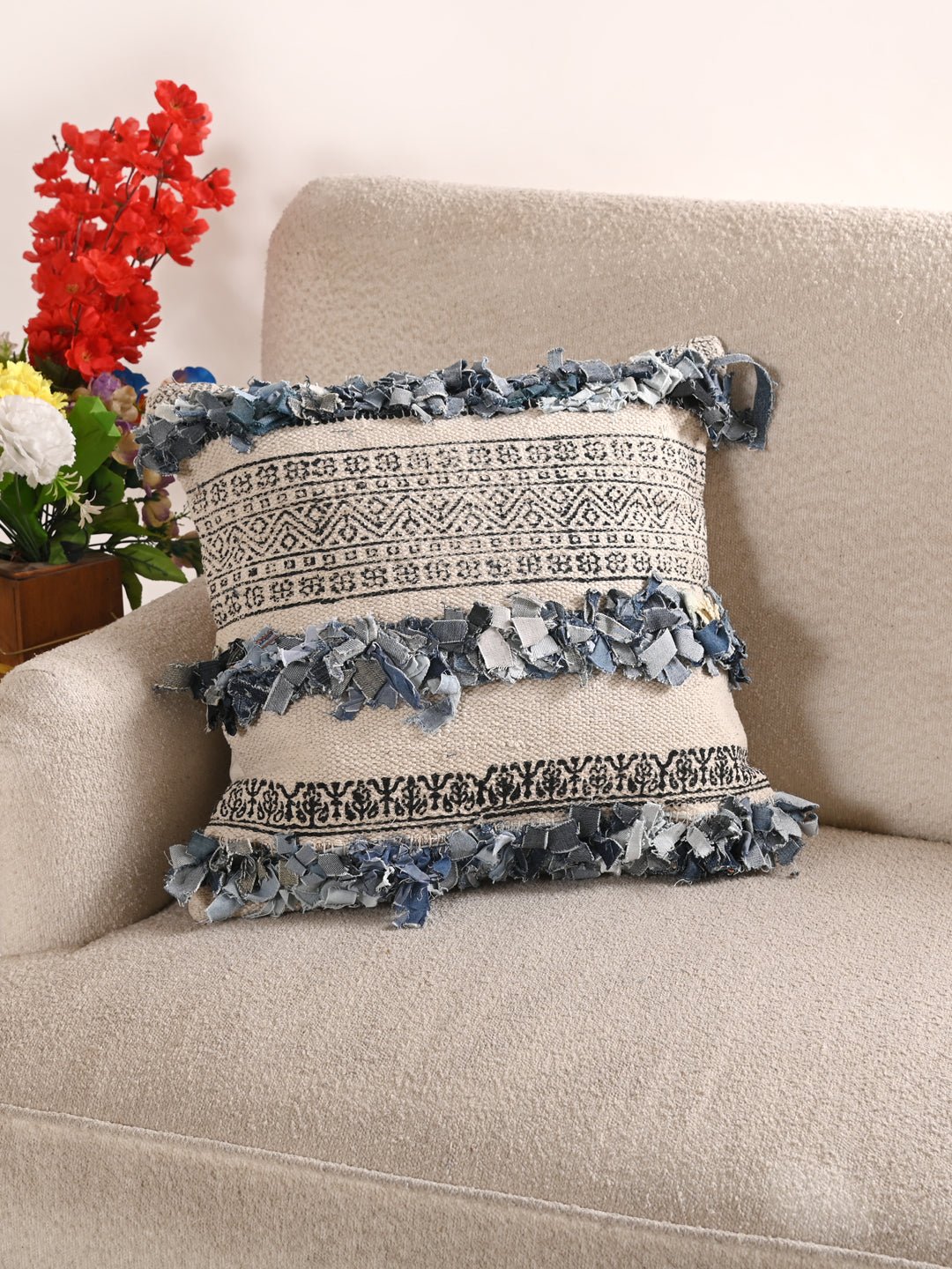 VIDAR - COTTON PRINTED SQUARE CUSHION COVER - ART AVENUE