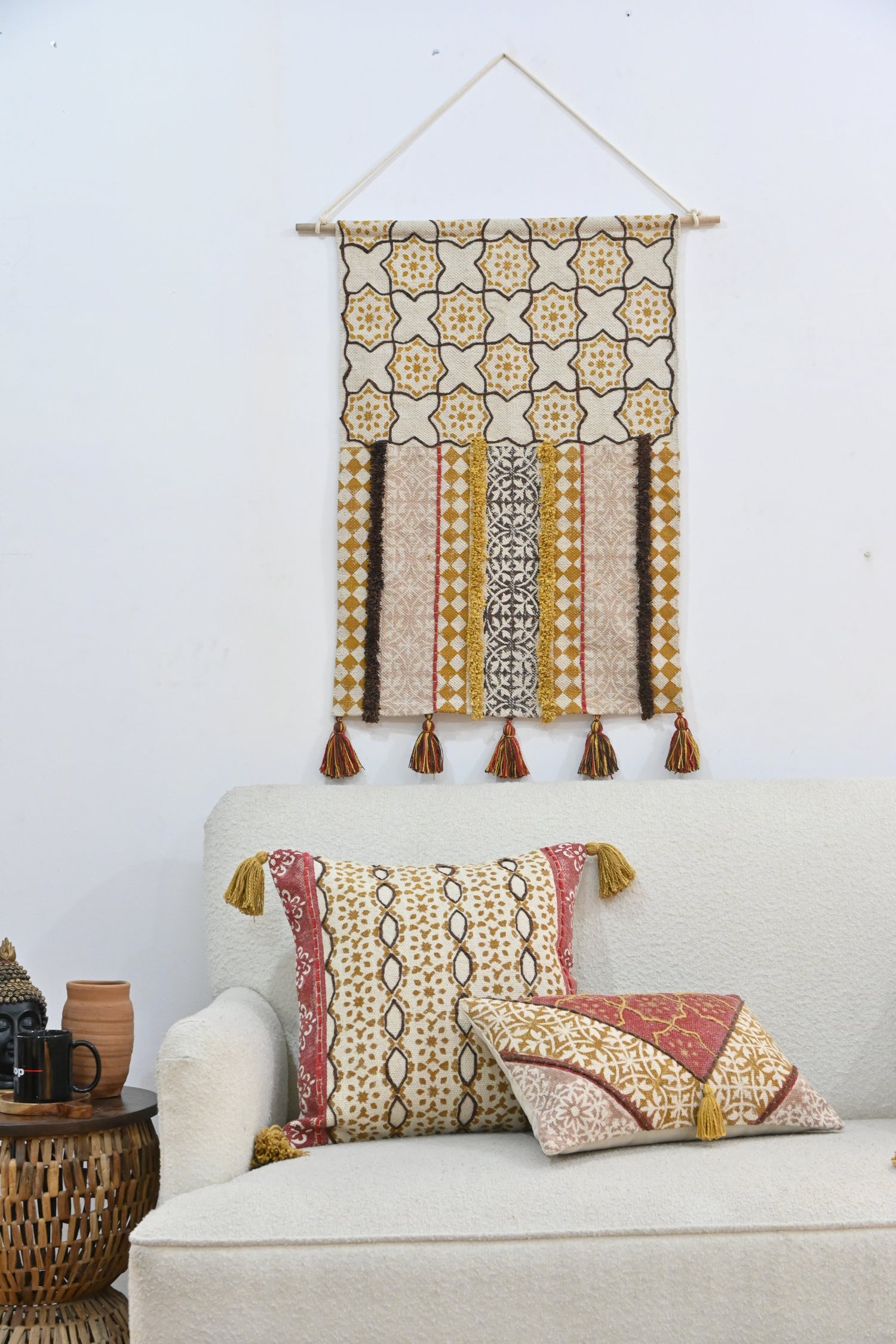 Ravelle Block-Printed Square Cushion Cover