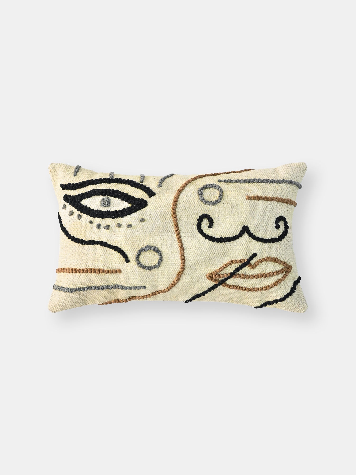 Voltura Hand-Embroidered Lumbar Cushion Cover