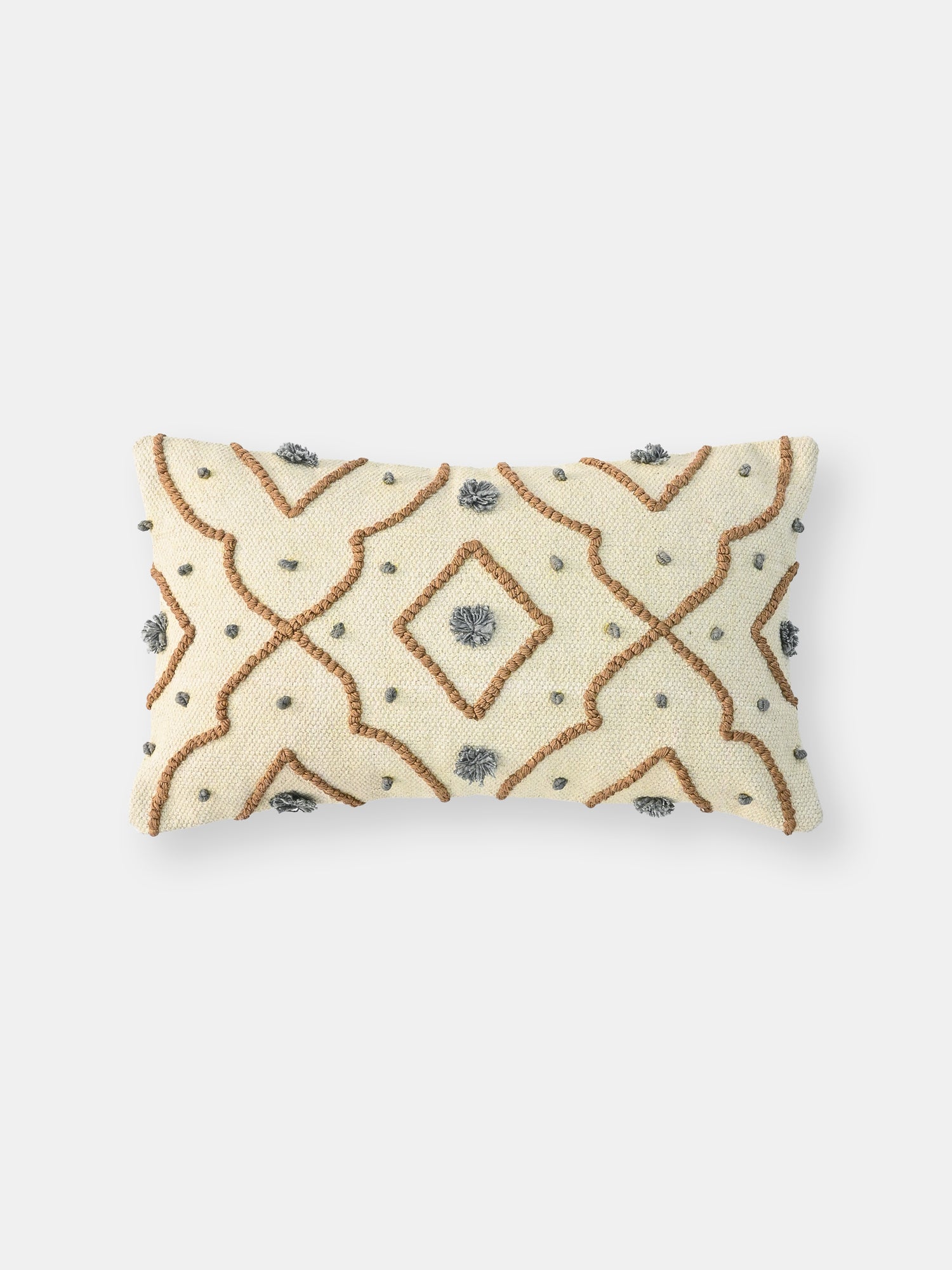Mellowin Hand-Embroidered Lumbar Cushion Cover