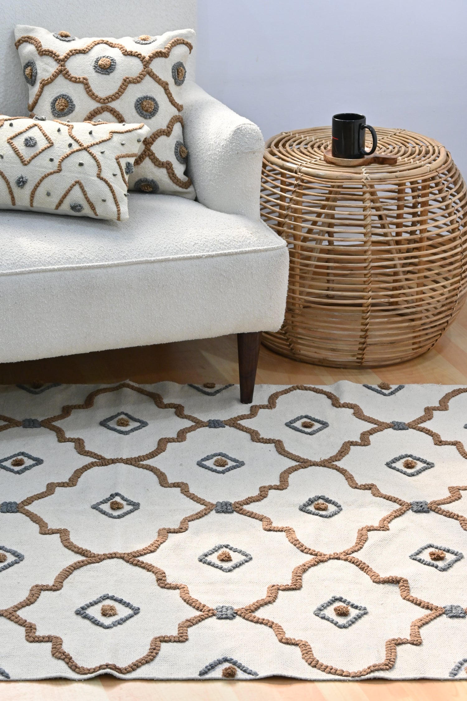 Zenvy Hand-Embroidered Square Cushion Cover