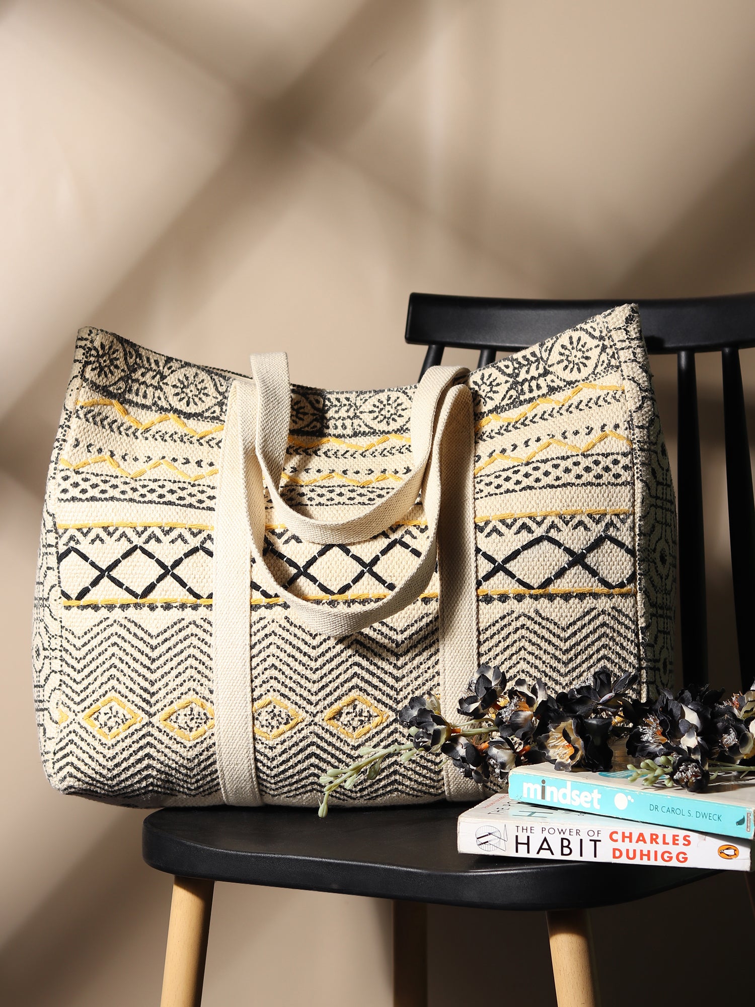 Banias cotton tote bag lifestyle — Art Avenue