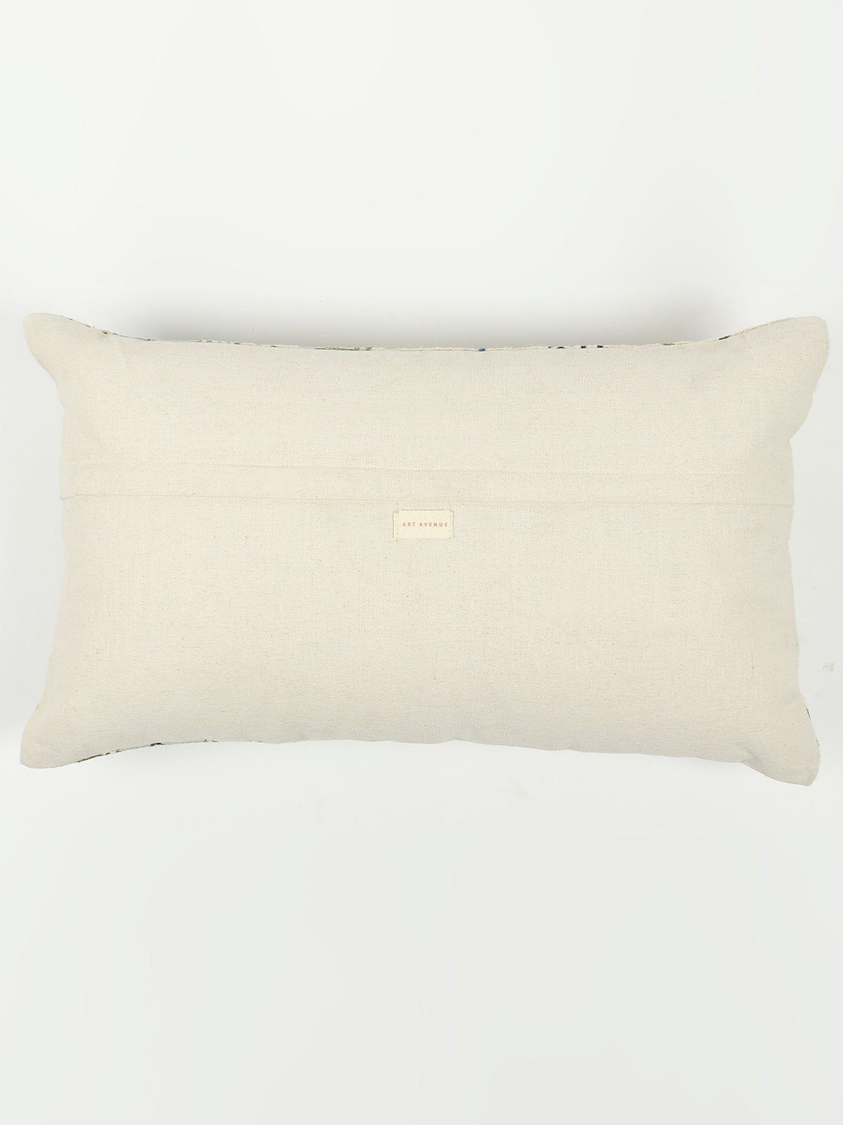 Peace Block-Printed Embroidered Lumbar Cushion Cover