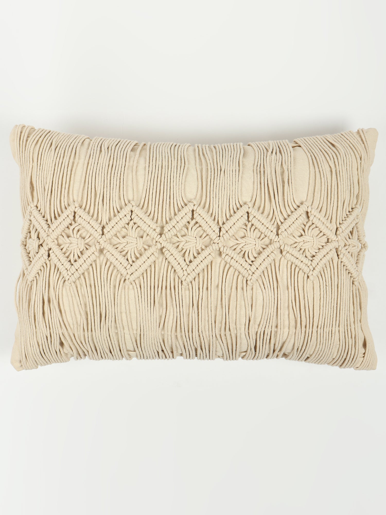 Diamond Macramé Lumbar Cushion Cover