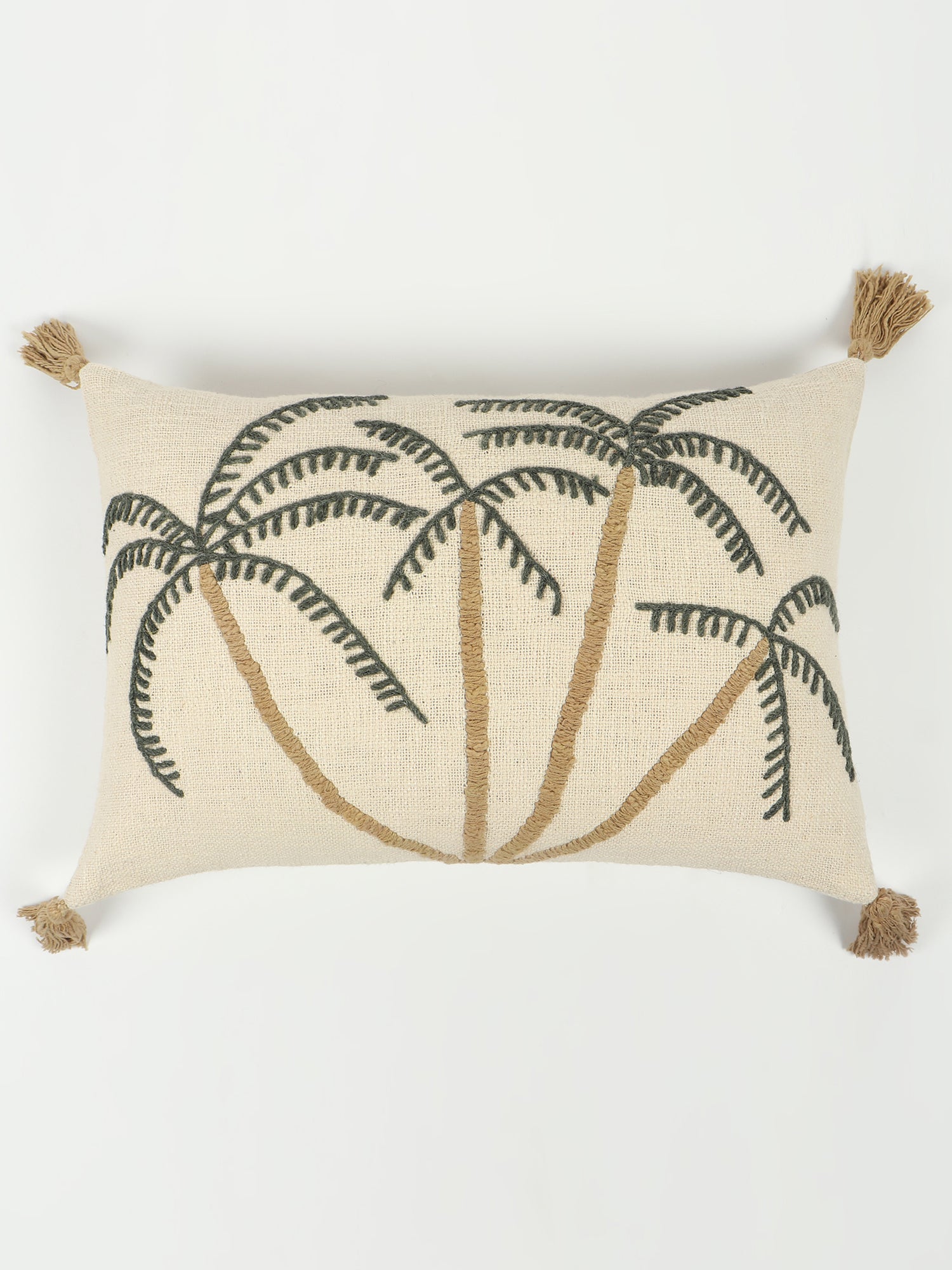 Amulius Tree Hand-Embroidered Lumbar Cushion Cover