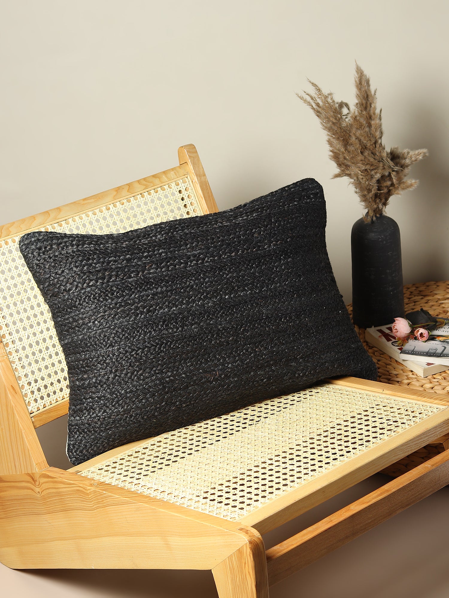 Kashiwa Overdyed Braided Jute Lumbar Cushion Cover — Art Avenue