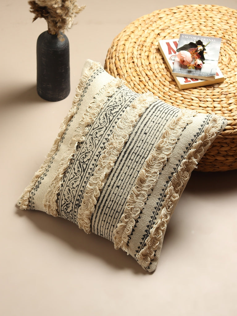Marte Block-Printed Square Cushion Cover