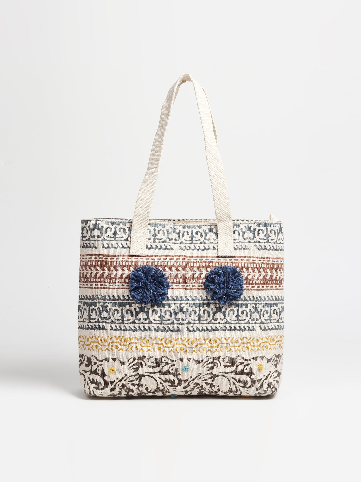 Giant block-printed cotton tote bag — Art Avenue