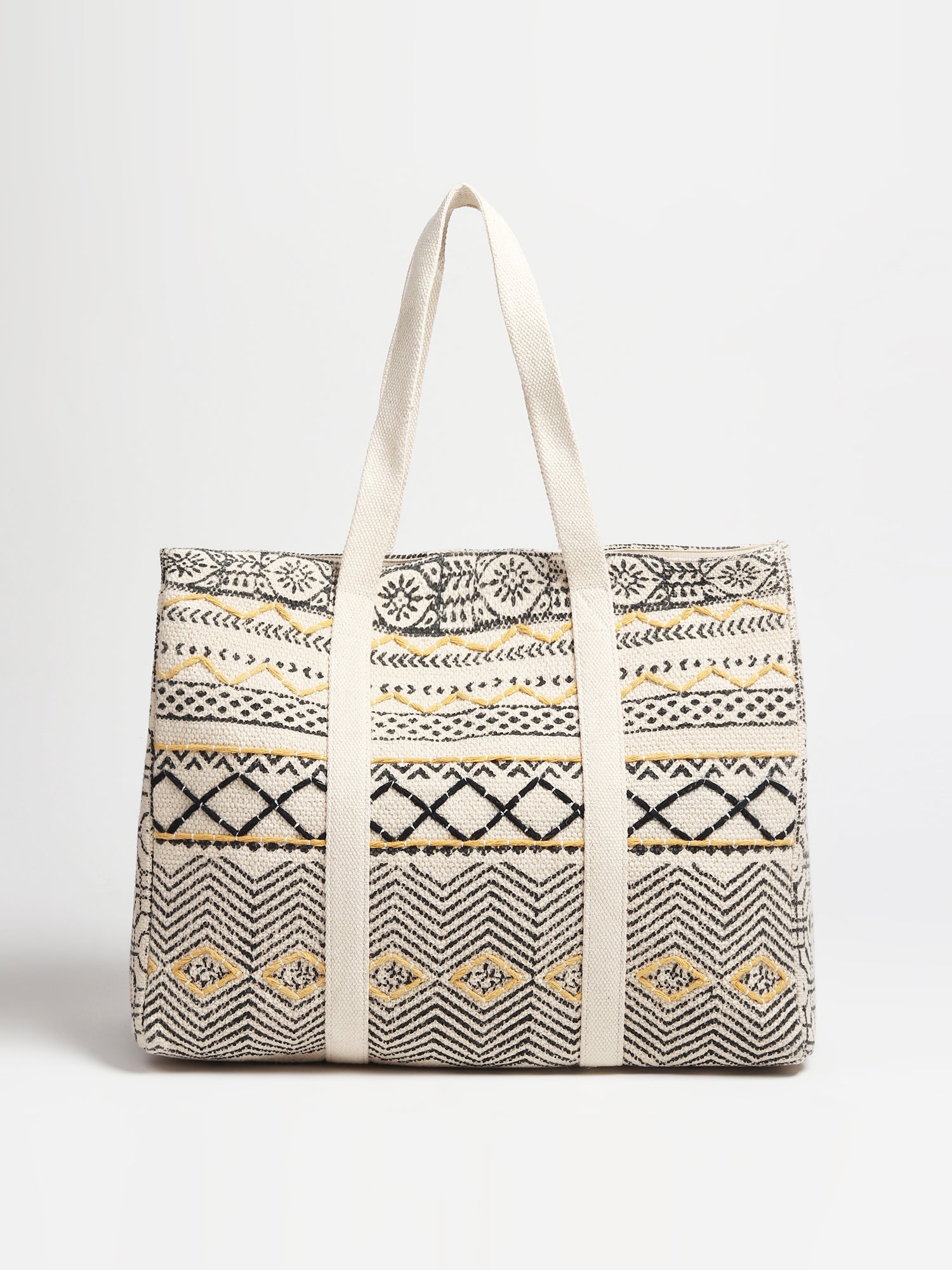 Banias block-printed cotton tote bag — Art Avenue