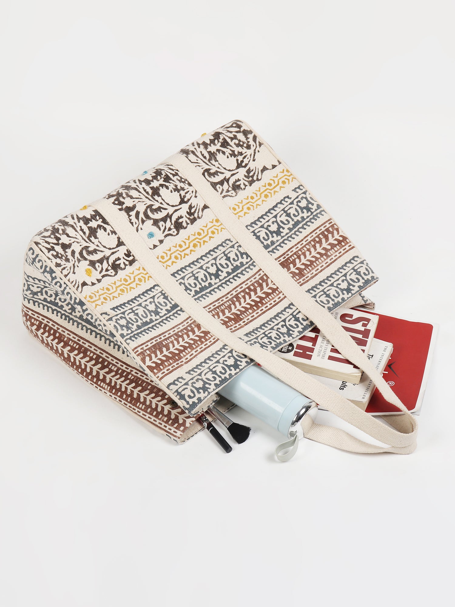 Dikt block-printed tote bag alternate view — Art Avenue