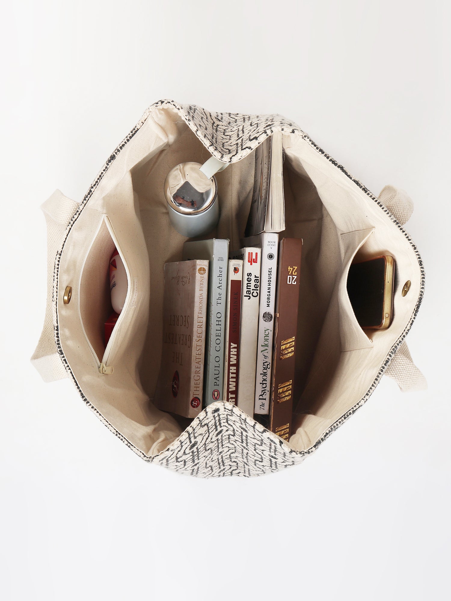 Banias cotton tote bag flat lay — Art Avenue