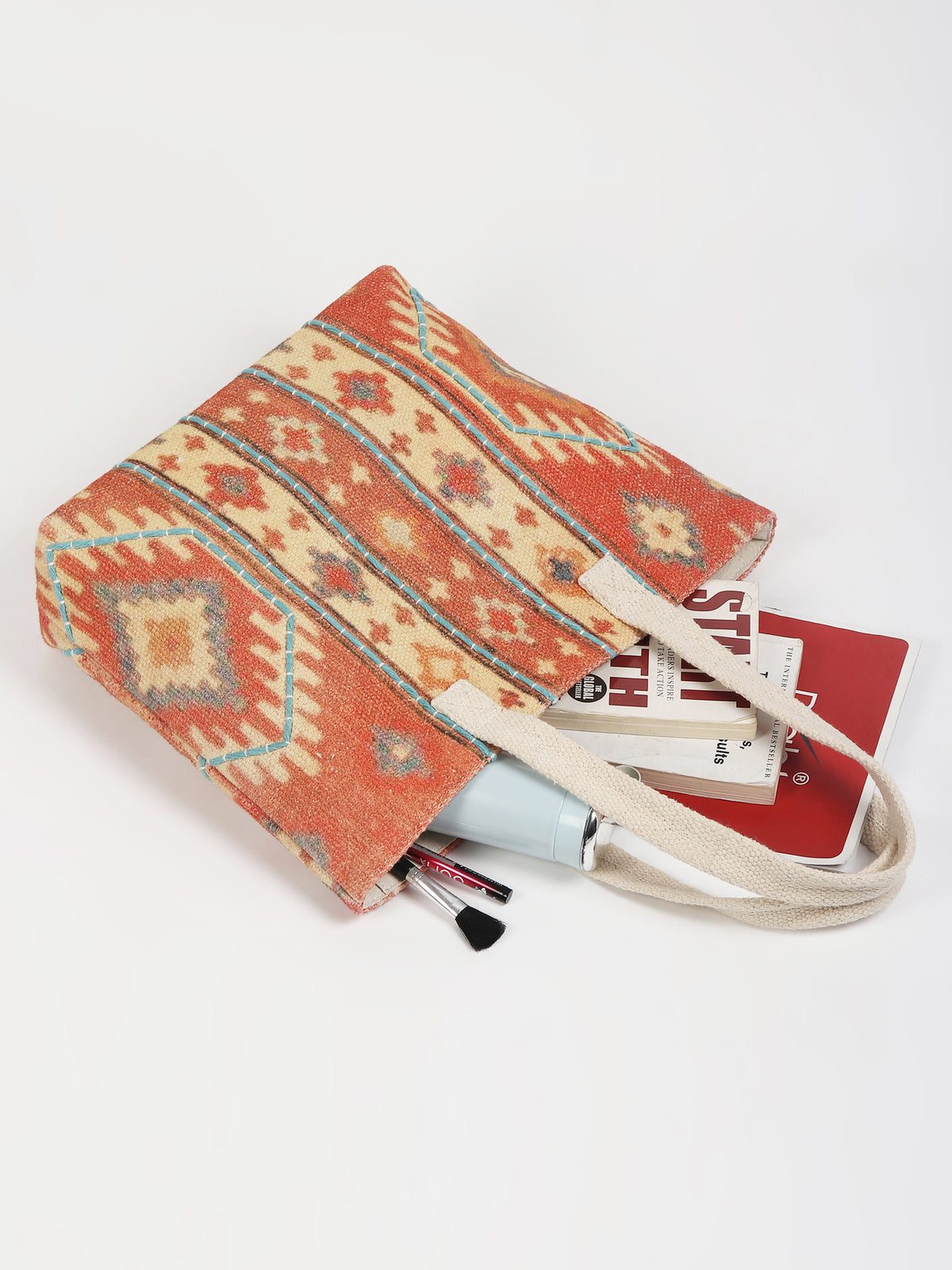 Fargo digital-printed tote bag flat lay — Art Avenue