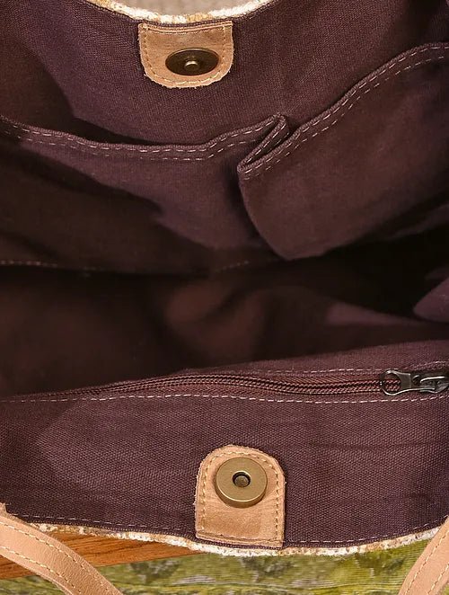 Basin block-printed handbag flat lay — Art Avenue