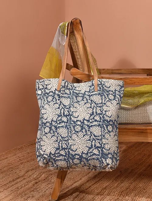 Hamite block-printed cotton tote bag — Art Avenue
