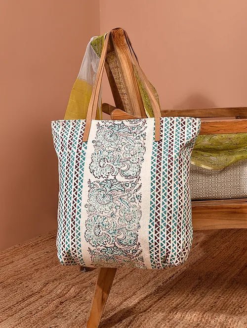 Albania block-printed cotton tote bag — Art Avenue