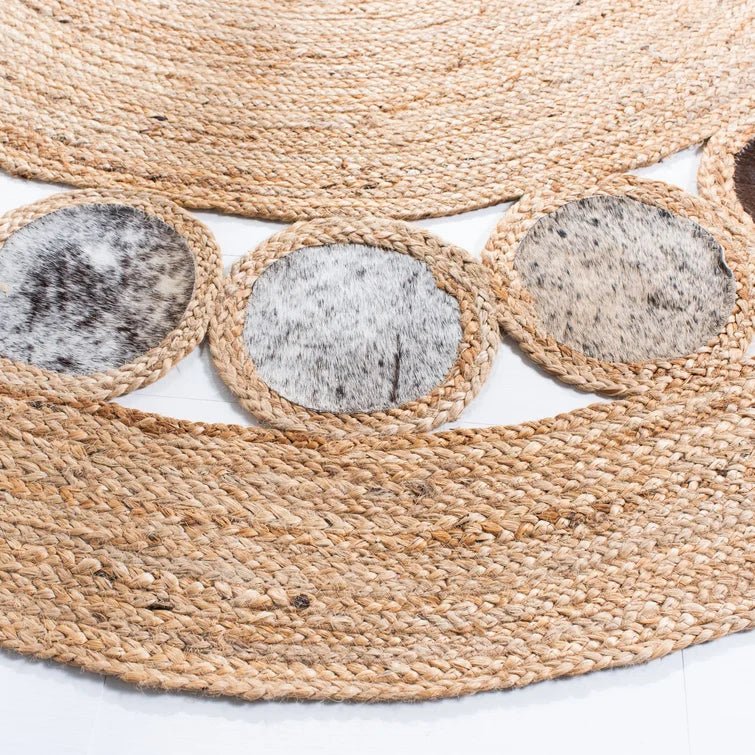 COOKE- ROUND JUTE BEIGE SILVER RUG - ART AVENUE