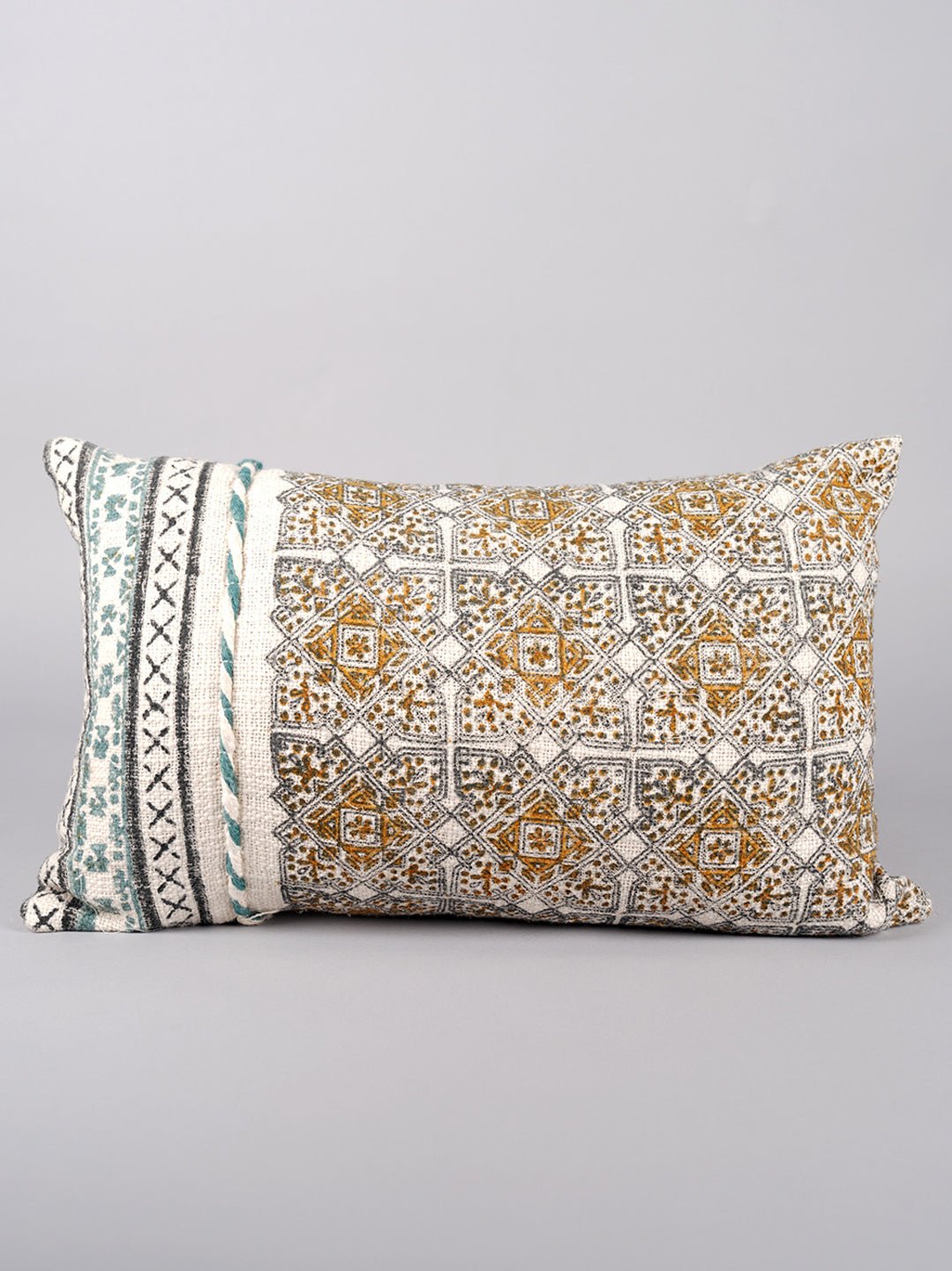 BLISS - BLOCK PRINTED LUMBAR CUSHION COVER - ART AVENUE