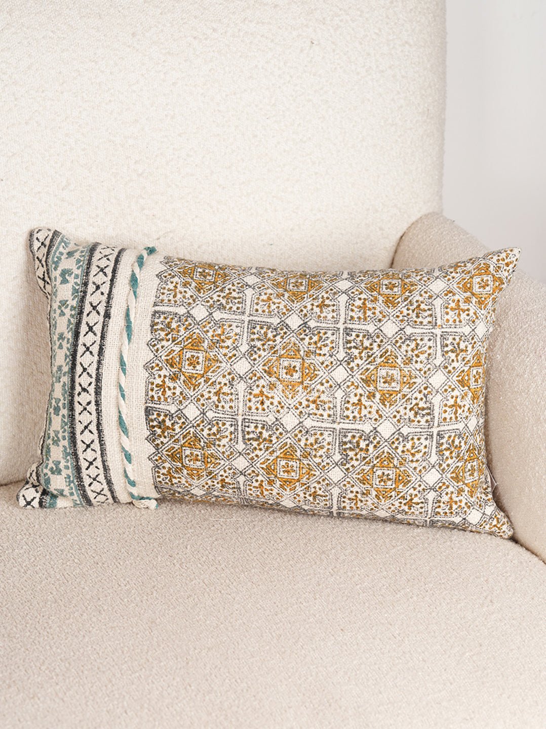 BLISS - BLOCK PRINTED LUMBAR CUSHION COVER - ART AVENUE