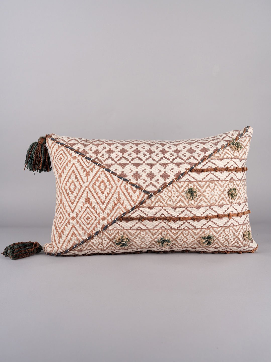 TRIGON - BLOCK PRINTED LUMABR CUSHION COVER - ART AVENUE
