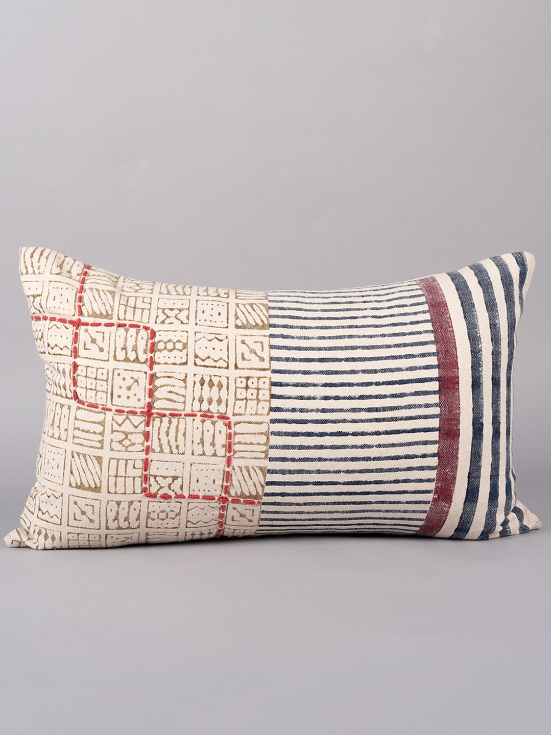 MATRIX PRINT - BLOCK PRINTED LUMBAR CUSHION COVER - ART AVENUE