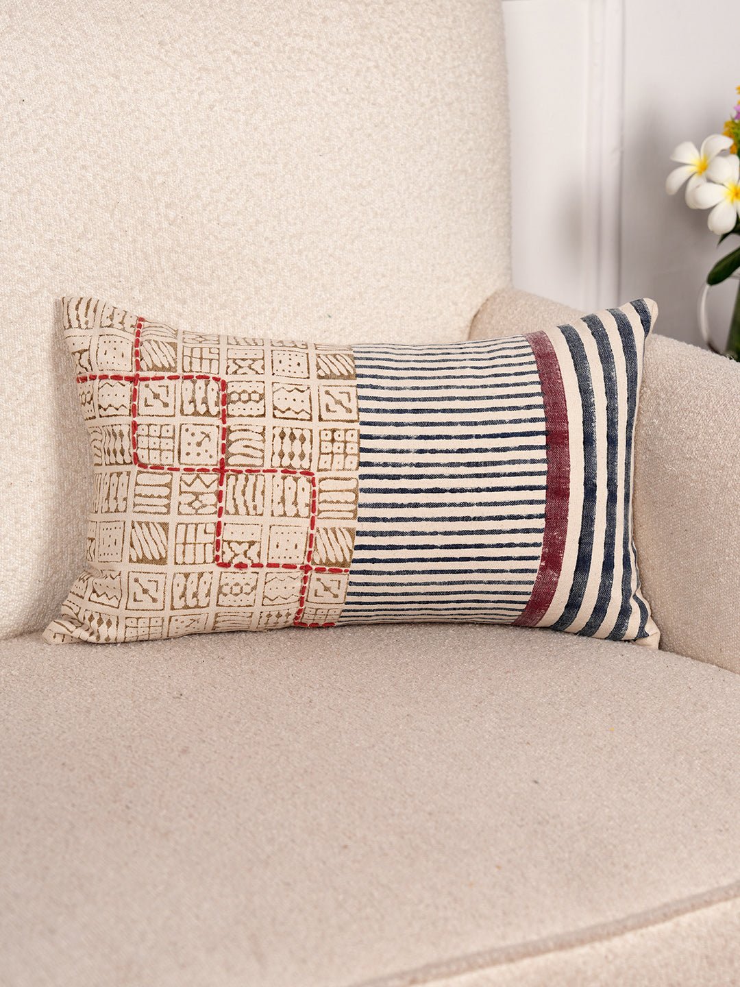 MATRIX PRINT - BLOCK PRINTED LUMBAR CUSHION COVER - ART AVENUE