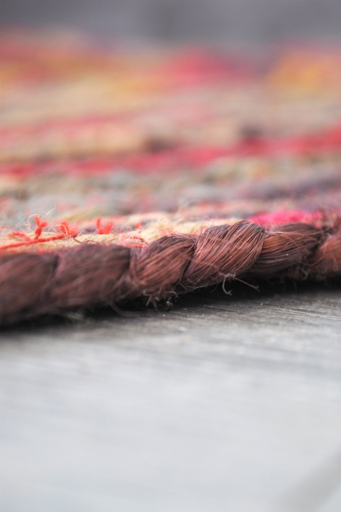 Nemesia braided jute rug texture — Art Avenue Jaipur