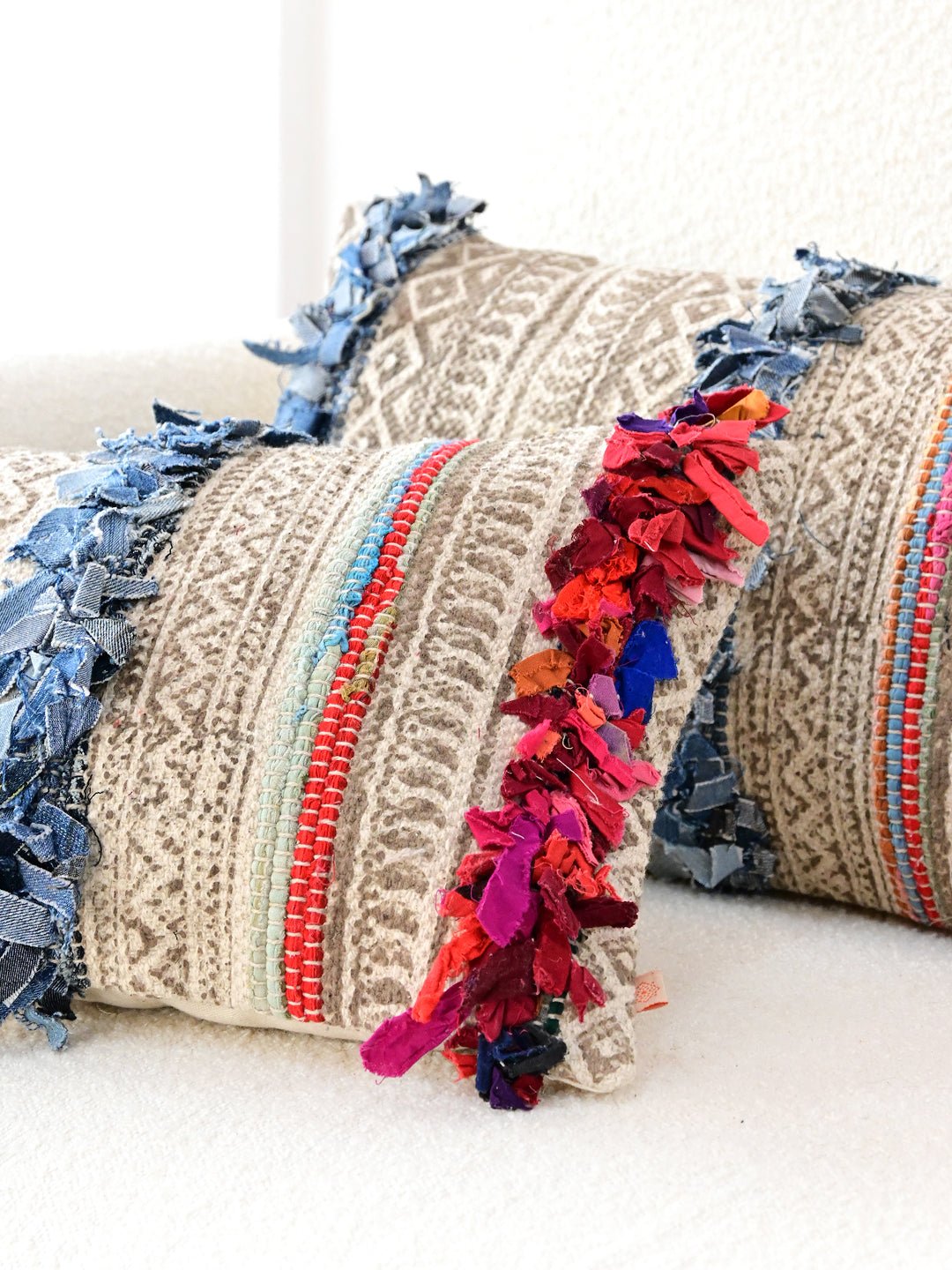 Detail of block-print on lumbar cushion cover — Art Avenue
