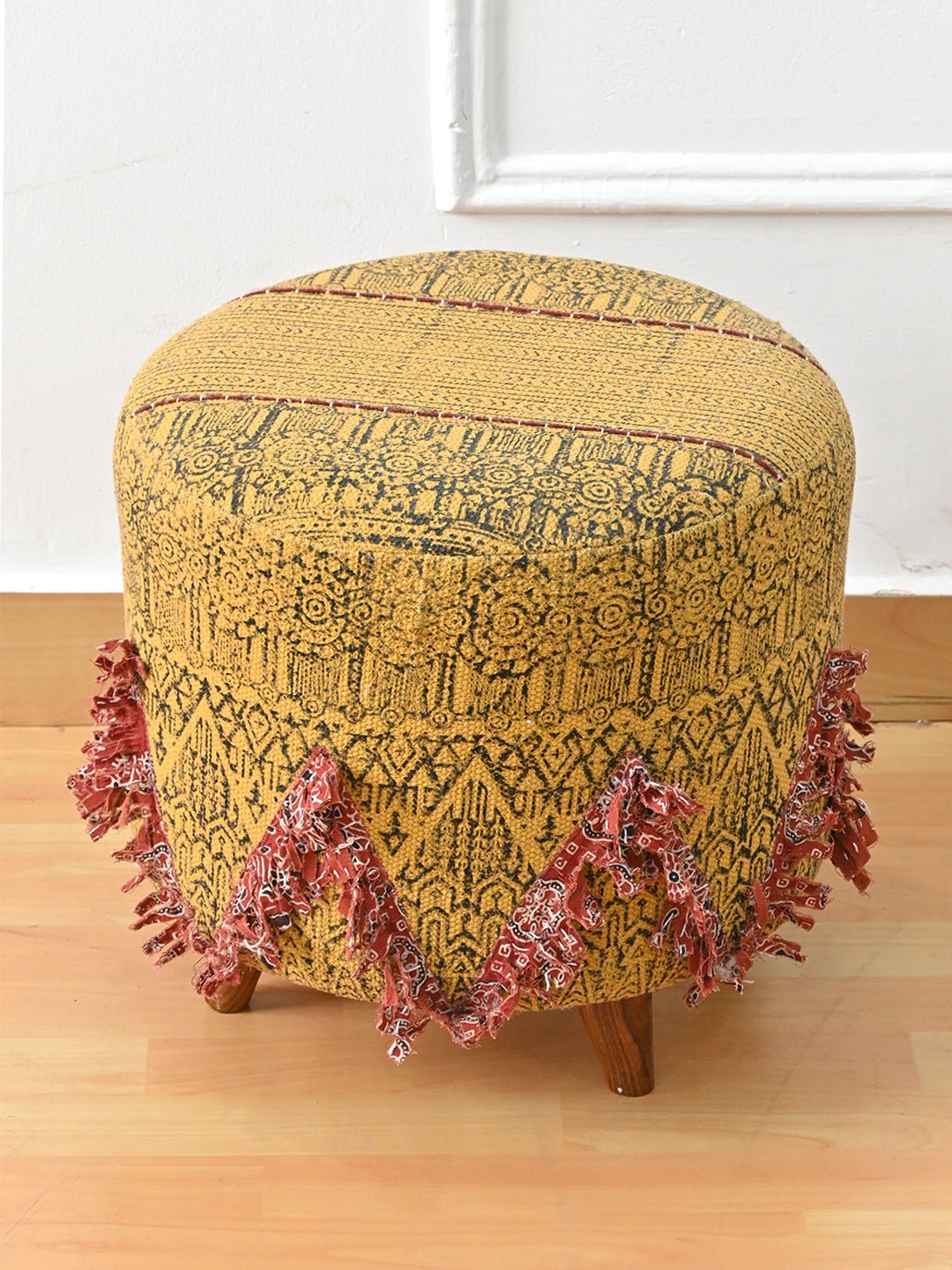 Achieve kilim ottoman from above — Art Avenue