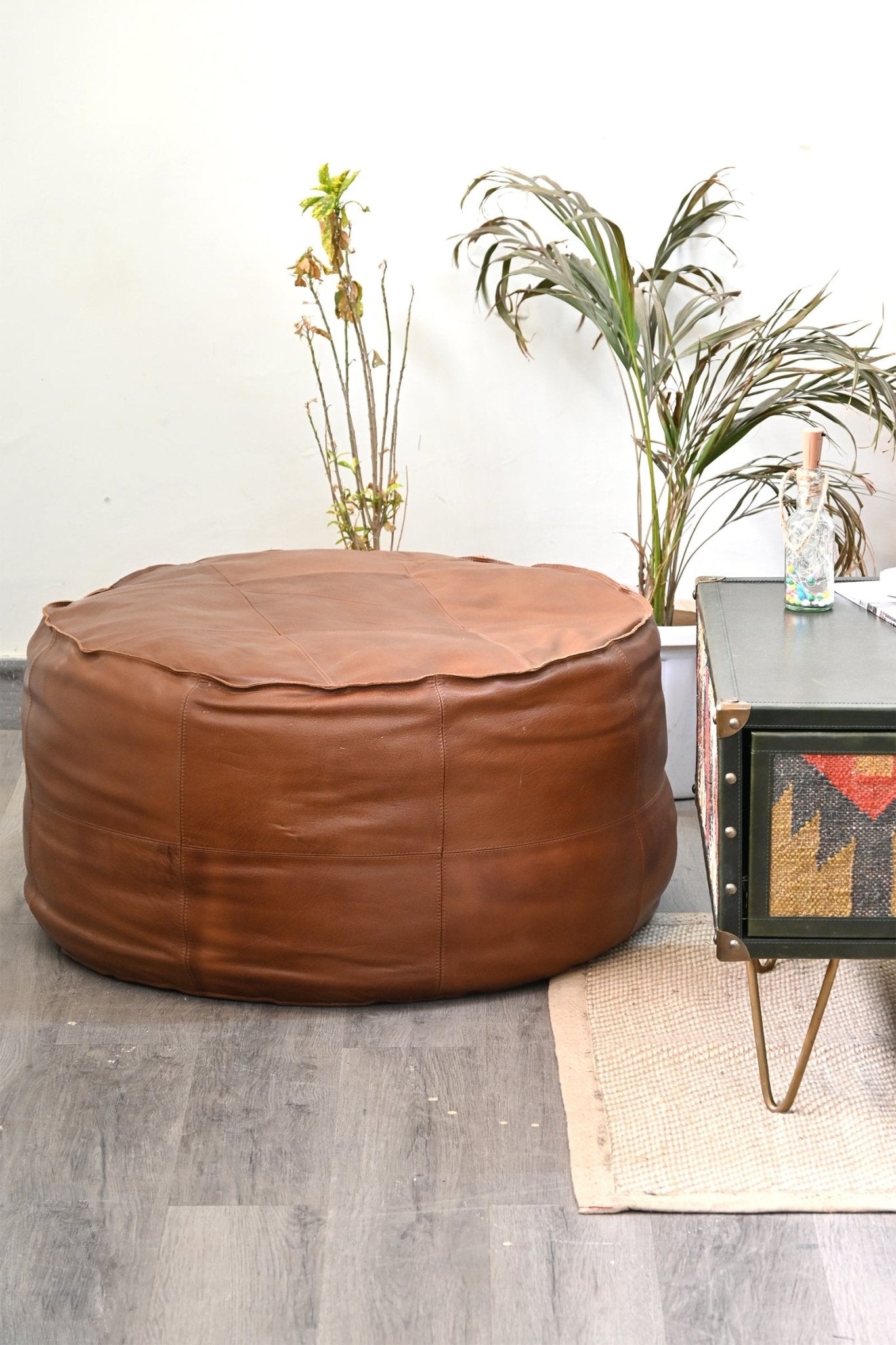 Leather pouf texture detail — Art Avenue