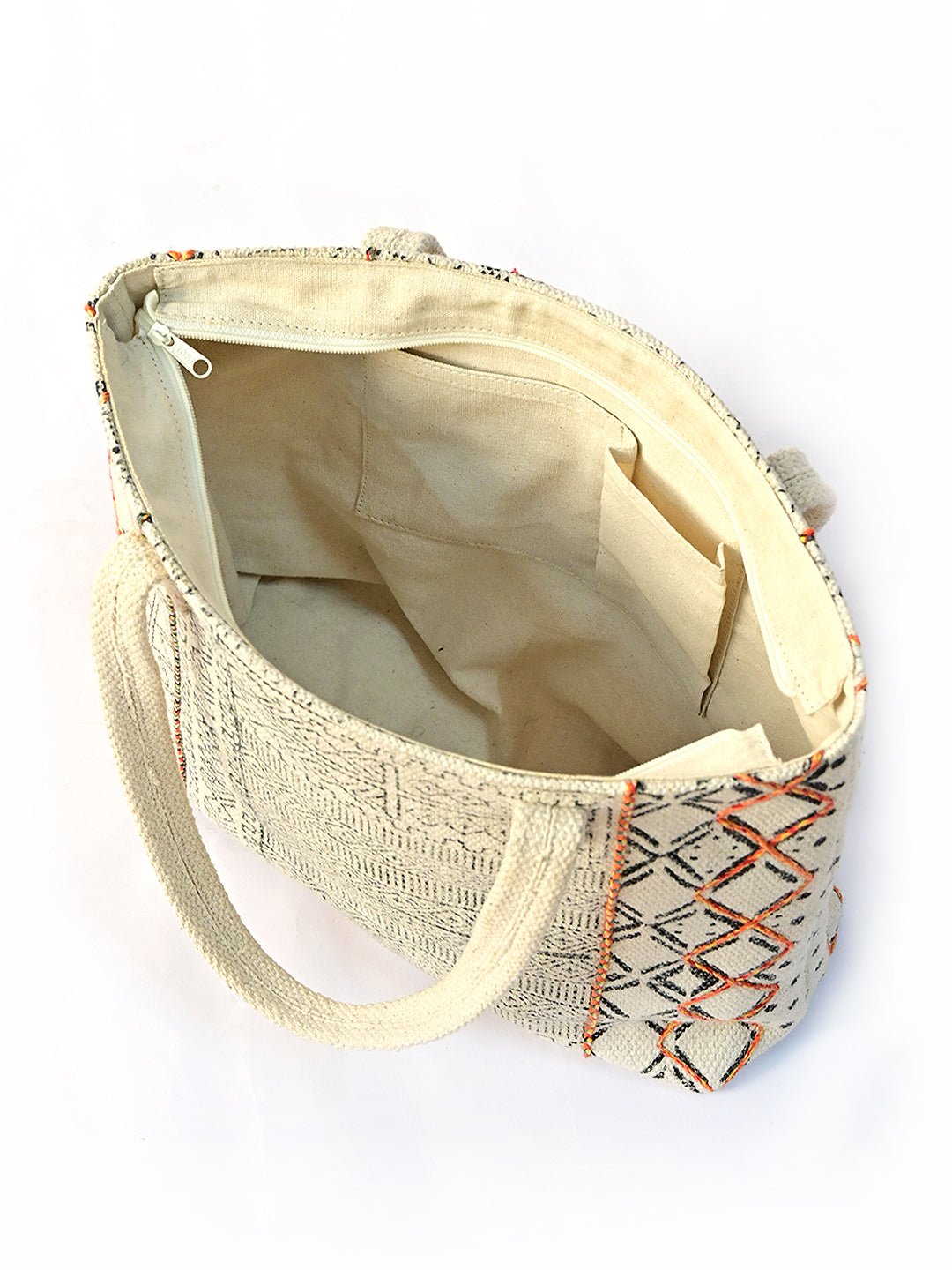 Aster block-printed tote bag, alternate view — Art Avenue