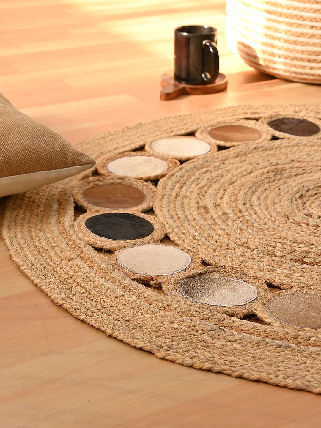CONKLIN- ROUND JUTE BEIGE BROWN RUG - ART AVENUE