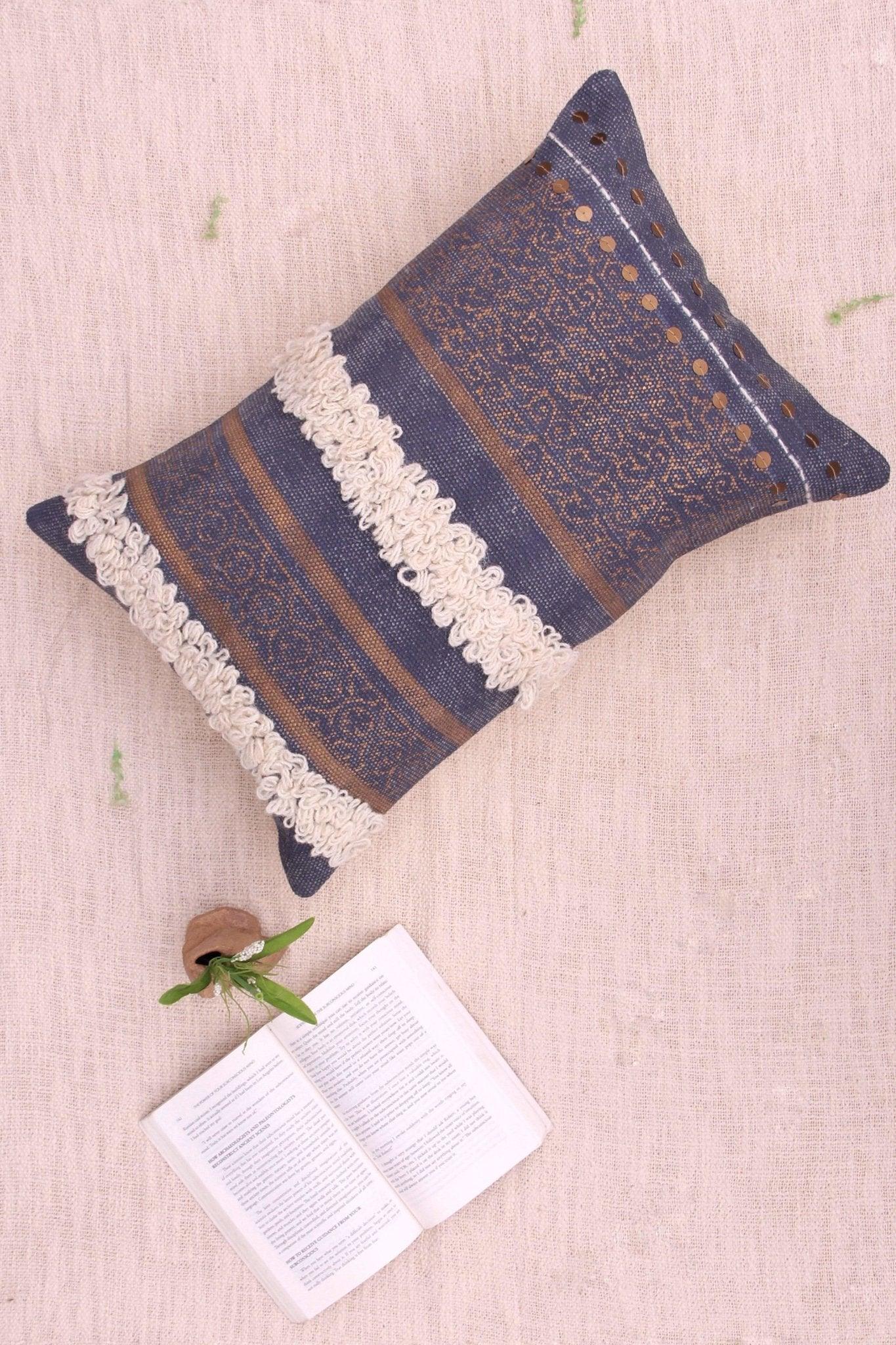 Air Sequin Shaggy Lumbar Cushion Cover — Art Avenue
