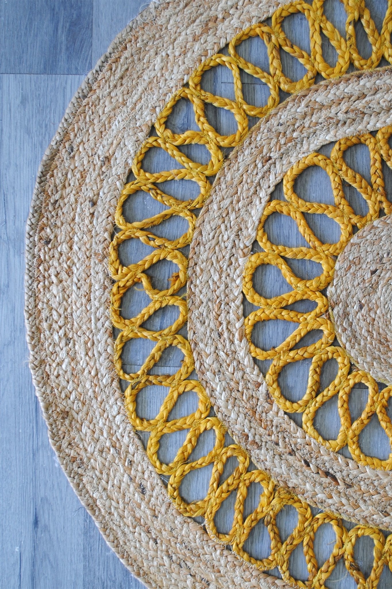Benzal braided jute rug texture — Art Avenue Jaipur
