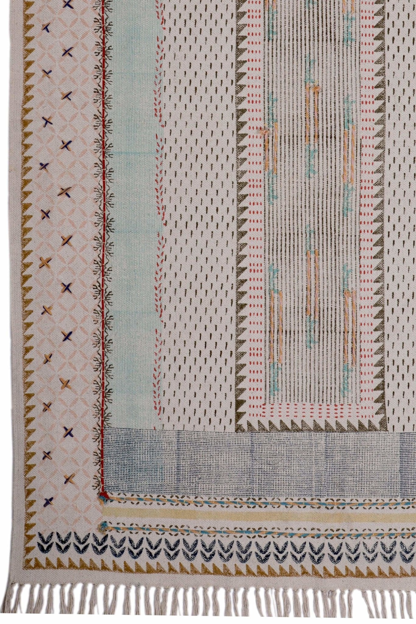 DARIBA- BLOCK PRINTED RUG - MULTICOLOUR - ART AVENUE