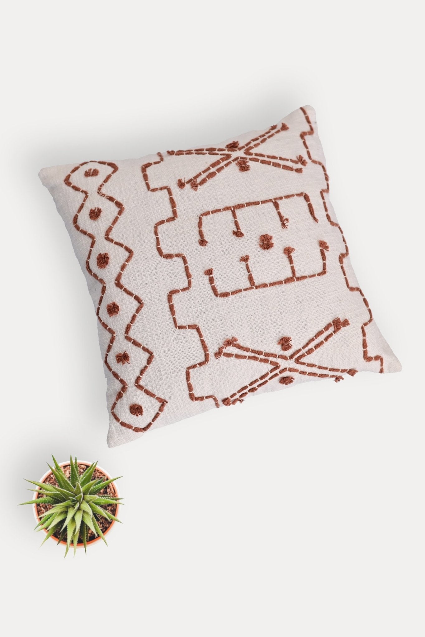 Elima Dyed Square Cushion Cover — White — Art Avenue