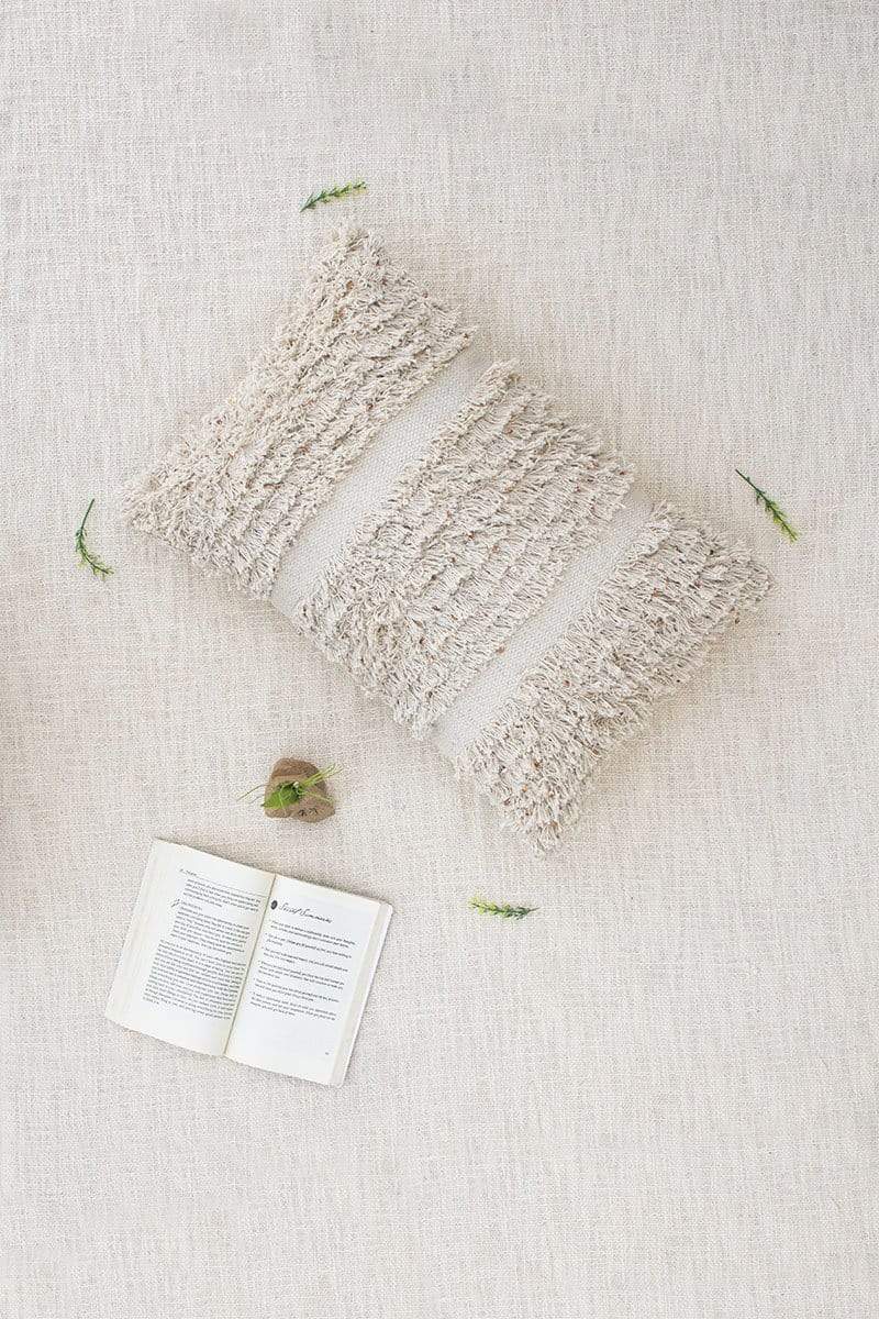 Futtsu Handwoven Sequin Shaggy Lumbar Cushion Cover — Art Avenue