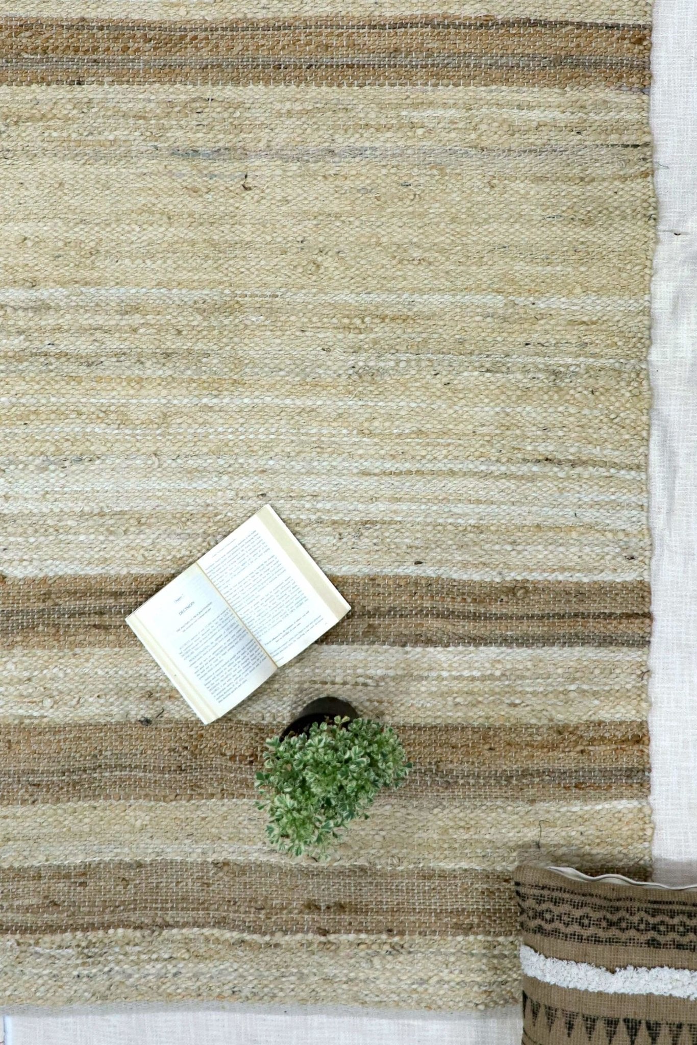 Horizon braided jute rug — beige detail — Art Avenue
