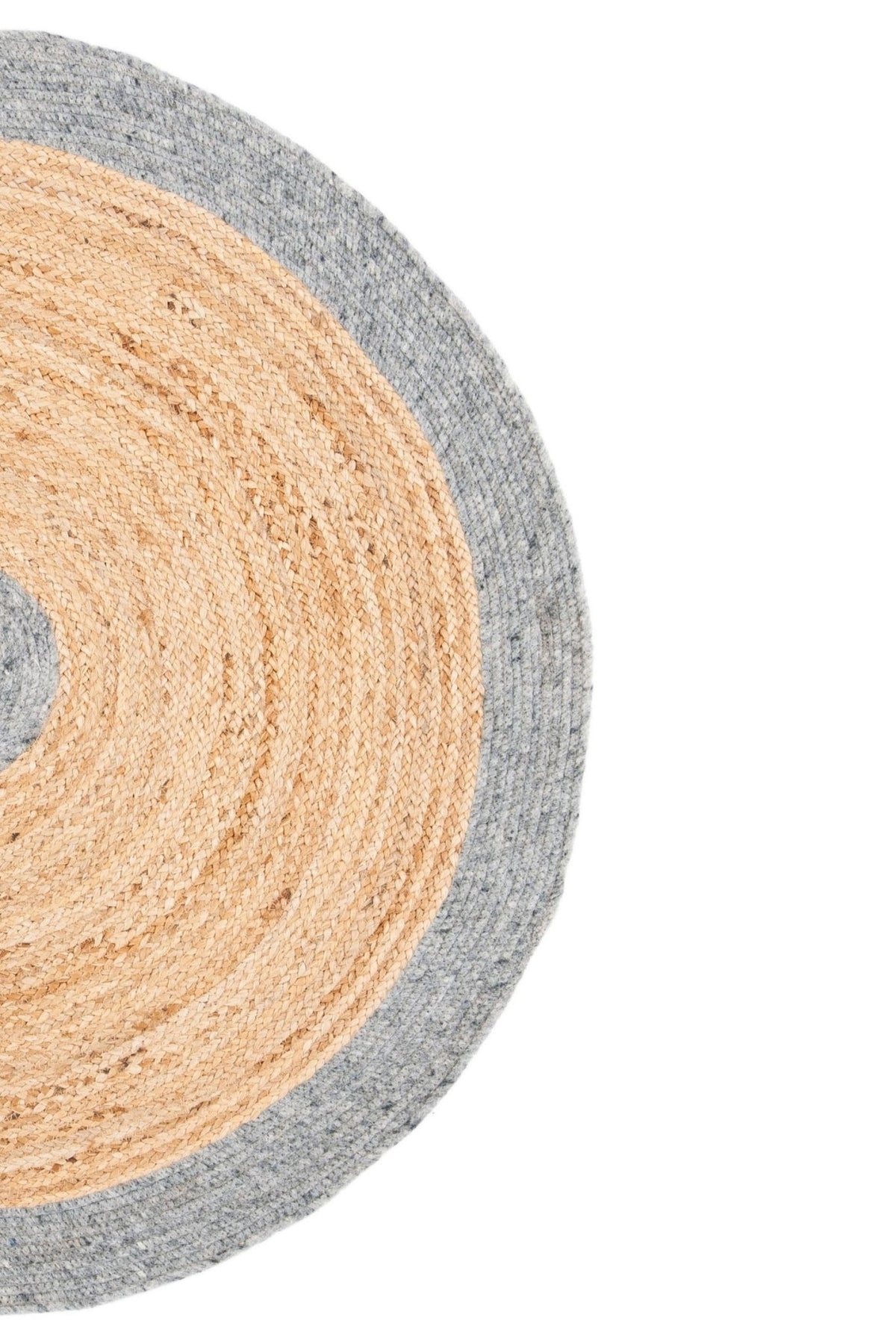 Isle round jute rug room setting — Art Avenue India