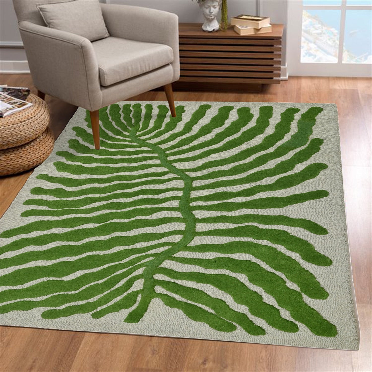 LEAFY HANDTUFTED WOOL CARPET - ART AVENUE